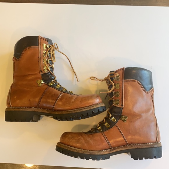 Vibrant-Steele Toe, Vintage, Brown Leather Boots - Picture 4 of 8